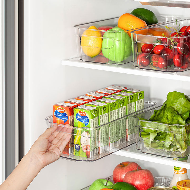 6pcs Refrigerator Organizer Refrigerator Storage Set Plastic Transparent Refrigerator Storage Box Refrigerator Drawer Food Vegetable Beverage Egg Storage