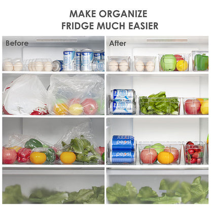 6pcs Refrigerator Organizer Refrigerator Storage Set Plastic Transparent Refrigerator Storage Box Refrigerator Drawer Food Vegetable Beverage Egg Storage