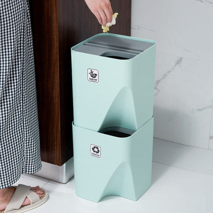 Kitchen Trash Can Recycle Bin Stacked Sorting Trash Bin Household Dry And Wet Separation Waste Bin Rubbish Bin for Bathroom