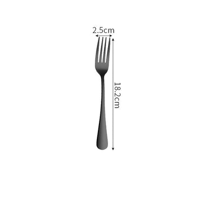 Stainless Steel Cutlery Set Titanium-Plated Black Four-Piece Cutlery