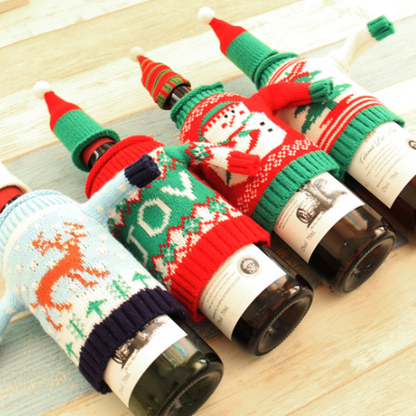 Knitted Christmas Bottle Set