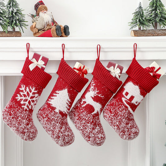 Classic Christmas Stockings Xmas Holiday Hanging Stocking Socks Candy Gift Bag For Family Holiday Party Decorations