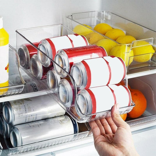 Refrigerator Organizer Beverage Transparent Holder For Fridge Freezer Kitchen Storage Container Cabinets