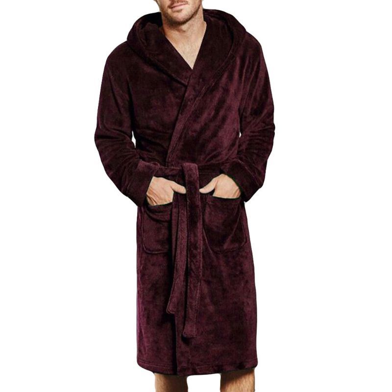 Mens & Ladies Nylon Hooded Bathrobe