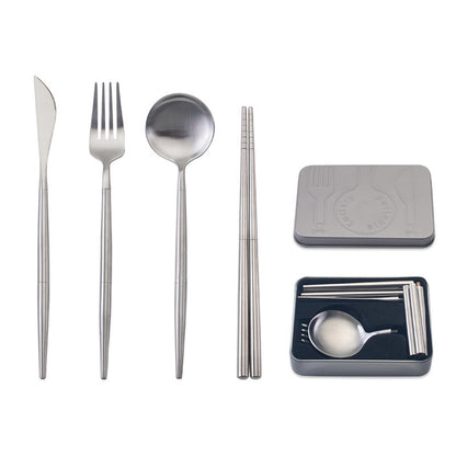 stainless steel portable cutlery set