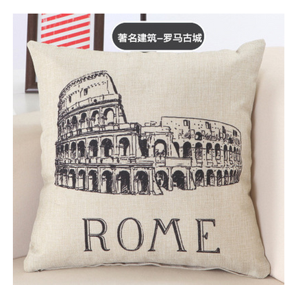 Great Buildings Print Pillow Cases London Paris New York Decorative Pillows Cotton Linen Home Decor Square Throw Pillows Cover