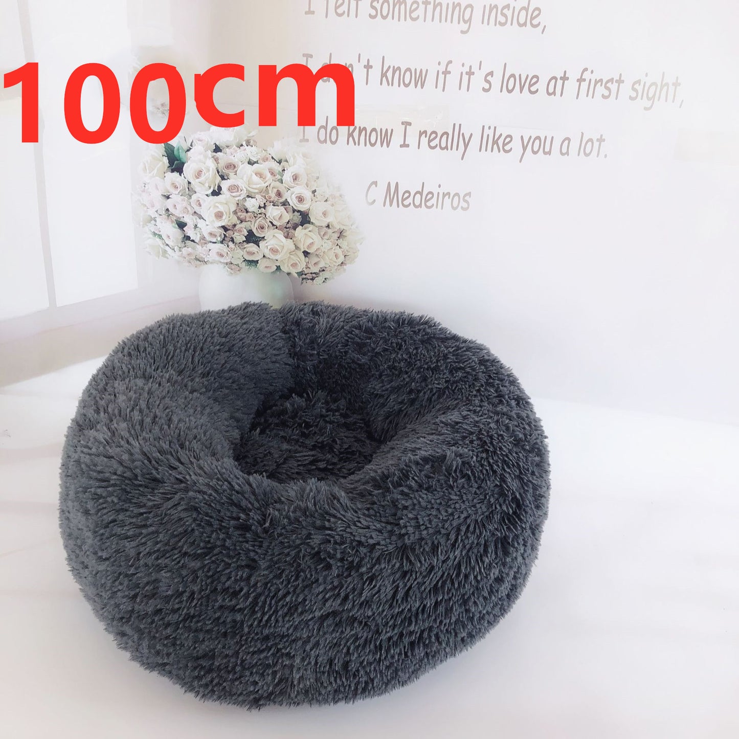 Cotton Pet Bed Winter Warm Sleeping Bed For Dogs Kennel Dog Round Cat Long Plush Puppy Cushion Mat Portable Cat Supplies