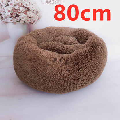 Cotton Pet Bed Winter Warm Sleeping Bed For Dogs Kennel Dog Round Cat Long Plush Puppy Cushion Mat Portable Cat Supplies