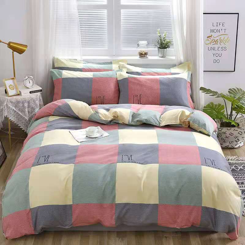 Household Brushed Bed Sheet And Duvet Cover Set