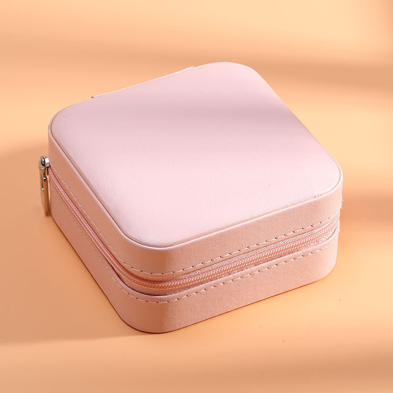 Portable Jewelry Box Single-Layer Simple Jewelry Jewelry Storage Box Earrings Earrings Storage Ring Pu Leather Small Jewelry Box