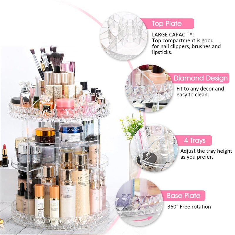 Rotatable Cosmetic Rack Jewelry Storage Box