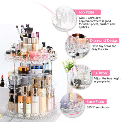 Rotatable Cosmetic Rack Jewelry Storage Box