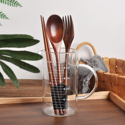 Long Handle Couple Spoon Chopsticks Portable Tableware