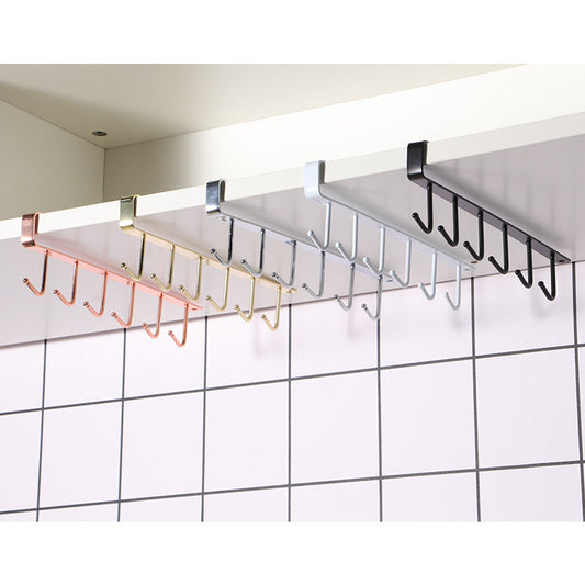 Kitchen Iron Art Nail-free Hooks, Cabinet Storage Racks, Wardrobe Row Hooks, Door Rear Finishing Racks