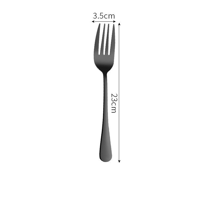 Stainless Steel Cutlery Set Titanium-Plated Black Four-Piece Cutlery