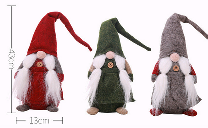 Christmas decorations, European style, no face doll, small forest beard, old man decoration