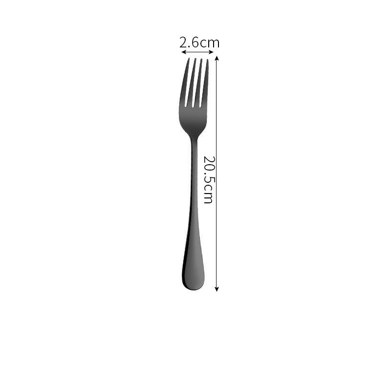 Stainless Steel Cutlery Set Titanium-Plated Black Four-Piece Cutlery