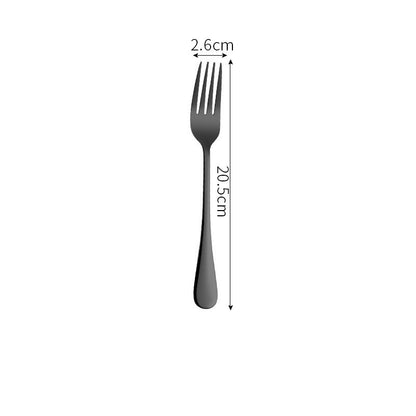 Stainless Steel Cutlery Set Titanium-Plated Black Four-Piece Cutlery