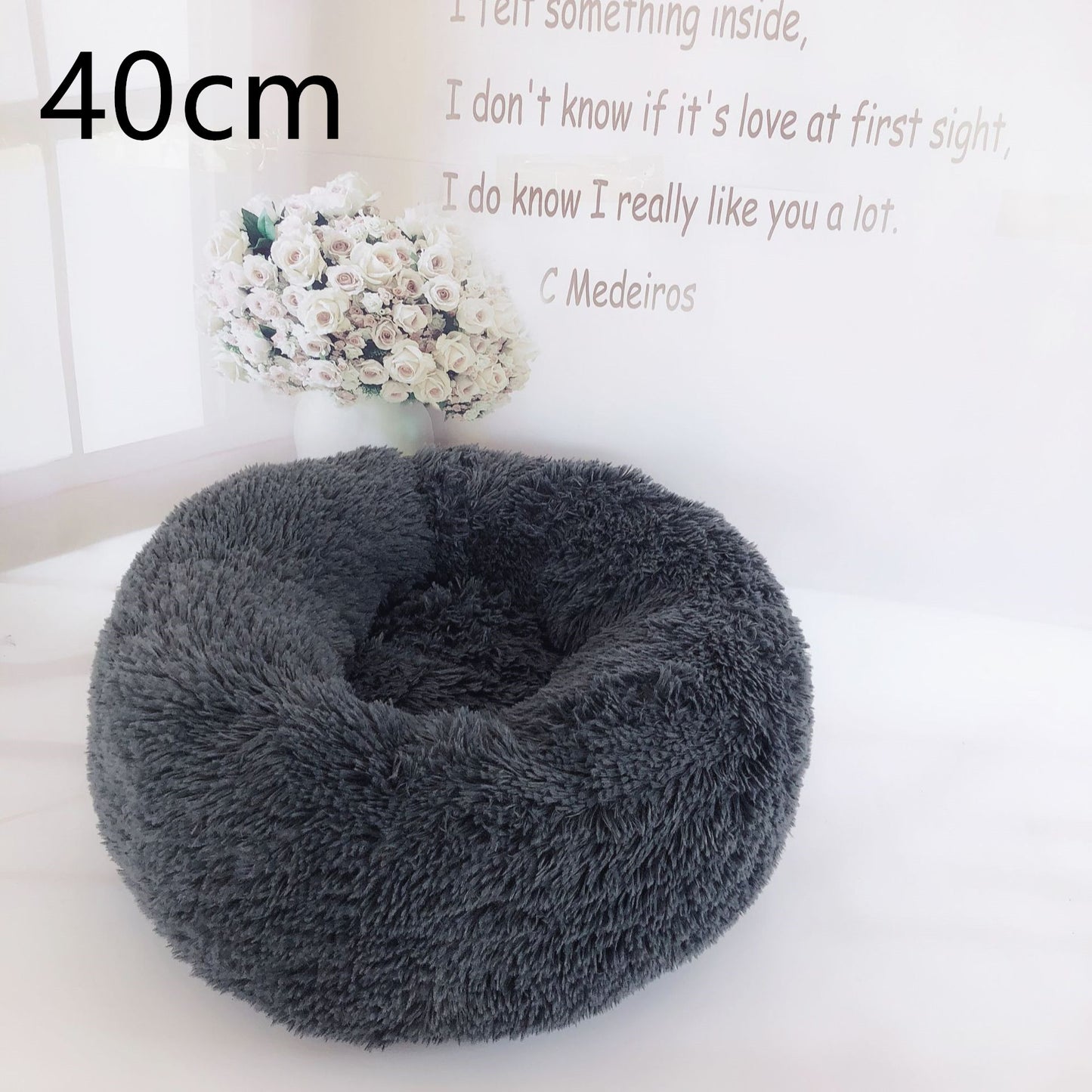 Cotton Pet Bed Winter Warm Sleeping Bed For Dogs Kennel Dog Round Cat Long Plush Puppy Cushion Mat Portable Cat Supplies