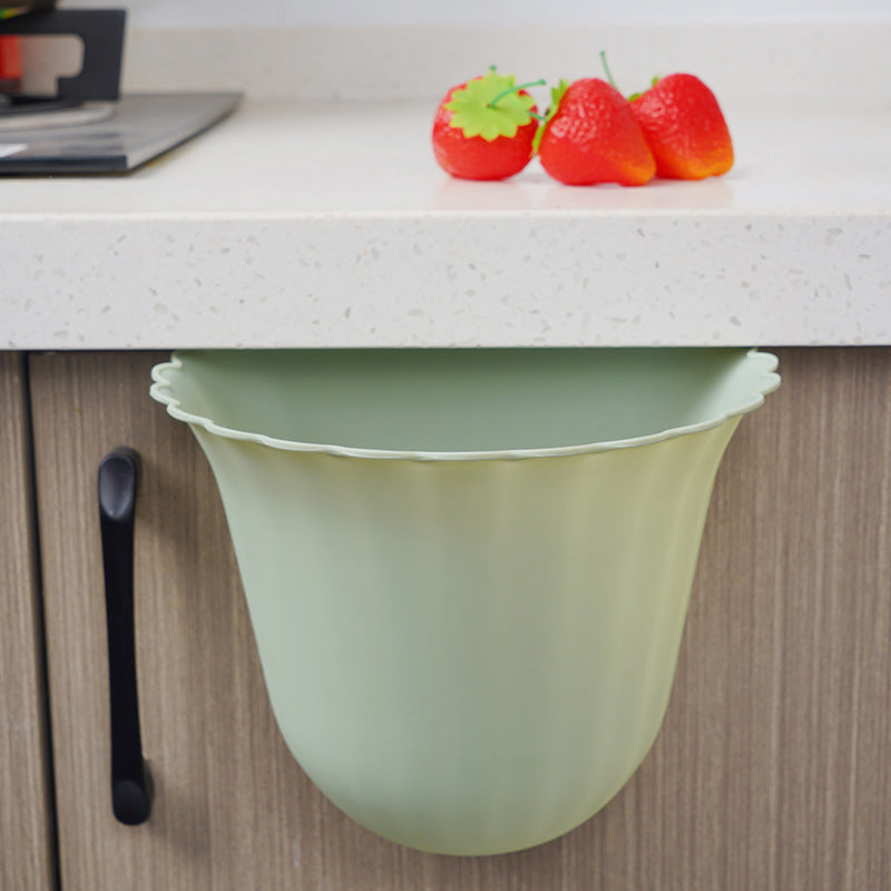 Flowers Shape Kitchen Hanging Trash Can Desktop Clutter Basket Cabinet Wall Mounted Garbage Bin Container Household