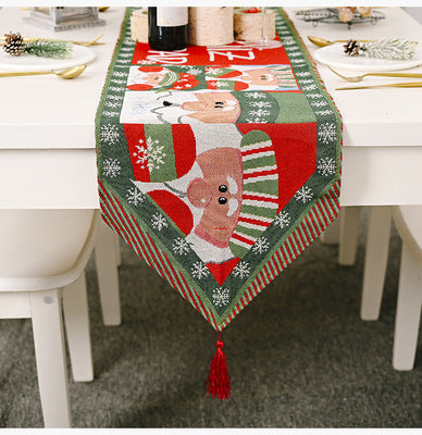 Christmas decorations knitting cloth table flag