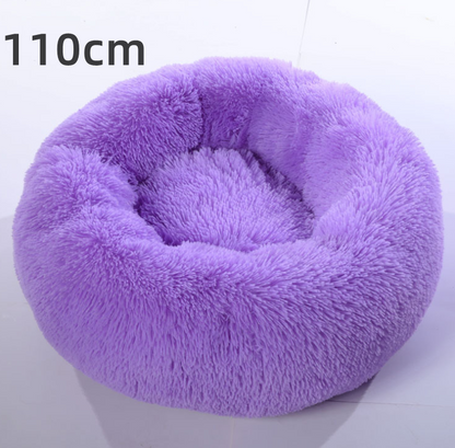 Cotton Pet Bed Winter Warm Sleeping Bed For Dogs Kennel Dog Round Cat Long Plush Puppy Cushion Mat Portable Cat Supplies