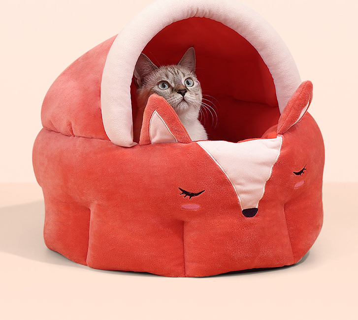 Funny Fox Shape Pet Cat Bed House Cozy Dog Cat Mat Bed Warm Durable Portable Pet Basket Kennel Dog Cushion Cat Supplies