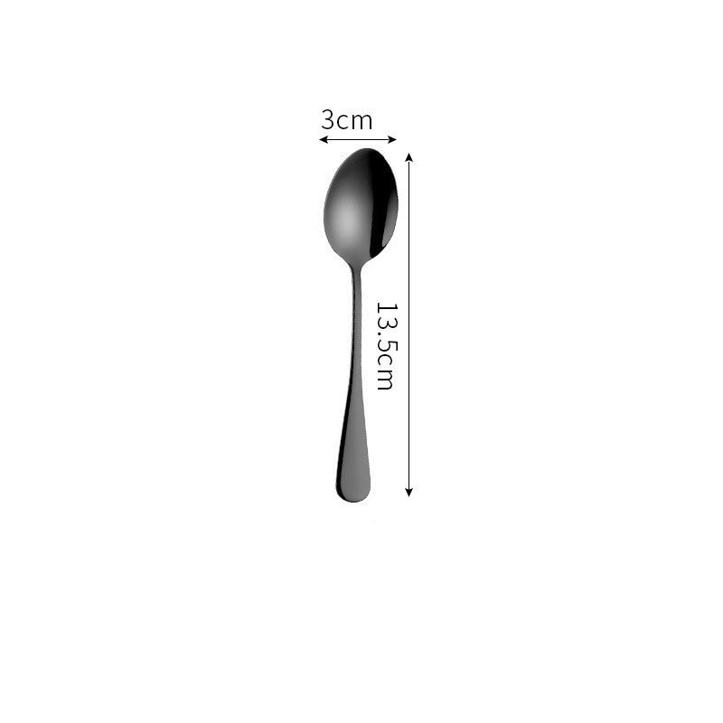 Stainless Steel Cutlery Set Titanium-Plated Black Four-Piece Cutlery