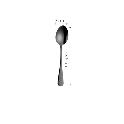 Stainless Steel Cutlery Set Titanium-Plated Black Four-Piece Cutlery