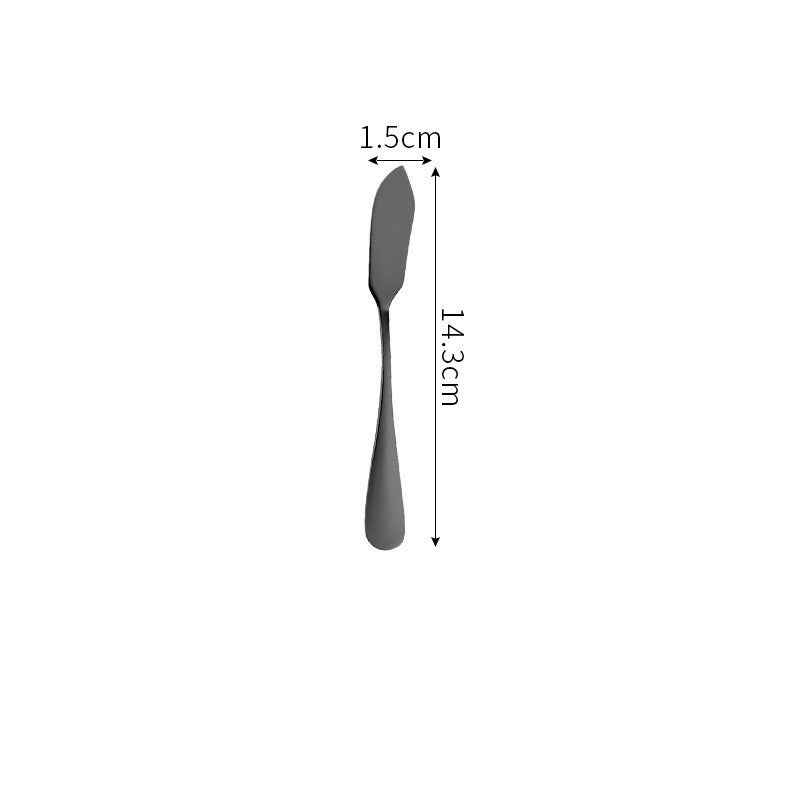 Stainless Steel Cutlery Set Titanium-Plated Black Four-Piece Cutlery