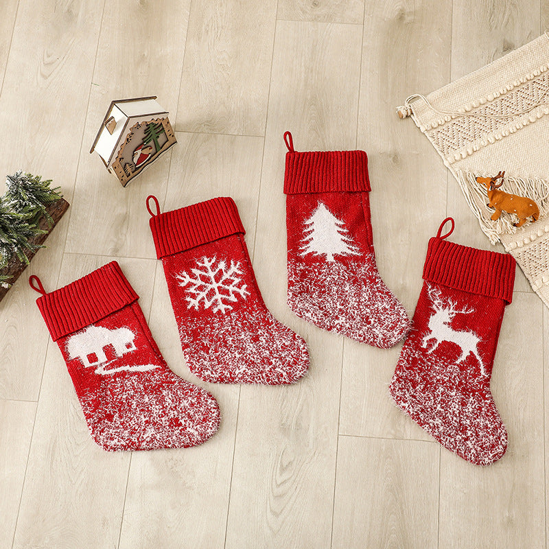 Classic Christmas Stockings Xmas Holiday Hanging Stocking Socks Candy Gift Bag For Family Holiday Party Decorations