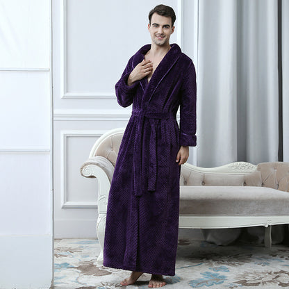 Thick waist velvet bathrobe