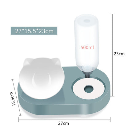 Two-in-One Pet Bowl Water Dispenser Automatic Water Storage Pet Dog Cat Food Bowl