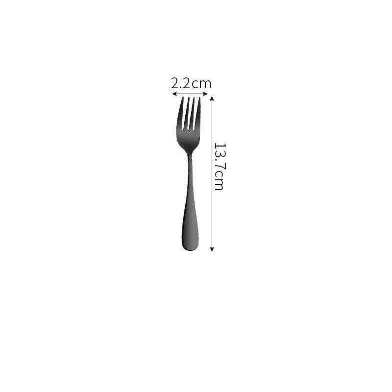 Stainless Steel Cutlery Set Titanium-Plated Black Four-Piece Cutlery