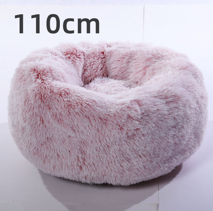 Cotton Pet Bed Winter Warm Sleeping Bed For Dogs Kennel Dog Round Cat Long Plush Puppy Cushion Mat Portable Cat Supplies