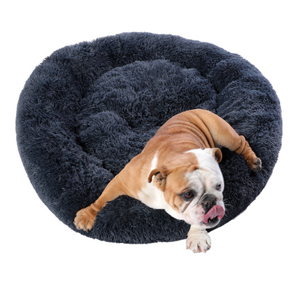 Cotton Pet Bed Winter Warm Sleeping Bed For Dogs Kennel Dog Round Cat Long Plush Puppy Cushion Mat Portable Cat Supplies