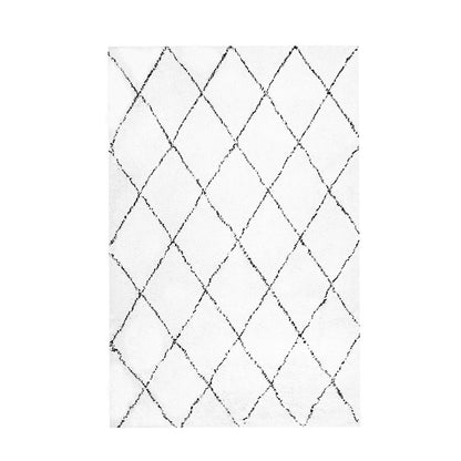 Black And White Rhombus Living Room Line Carpet