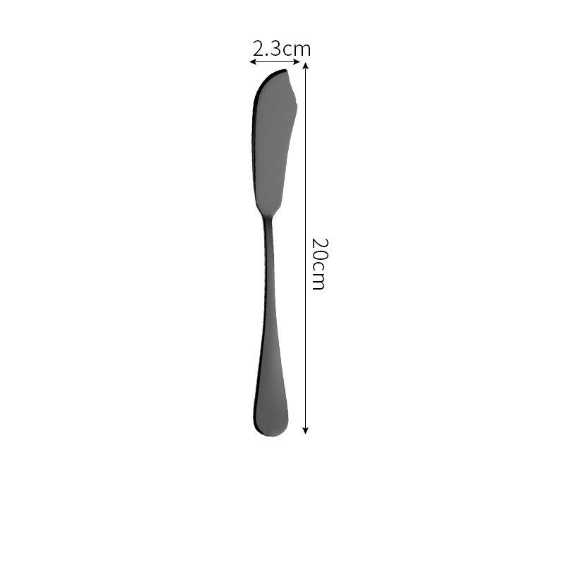 Stainless Steel Cutlery Set Titanium-Plated Black Four-Piece Cutlery