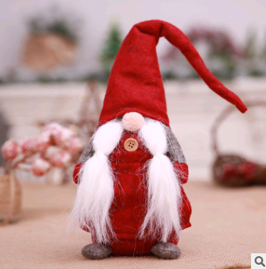 Christmas decorations, European style, no face doll, small forest beard, old man decoration