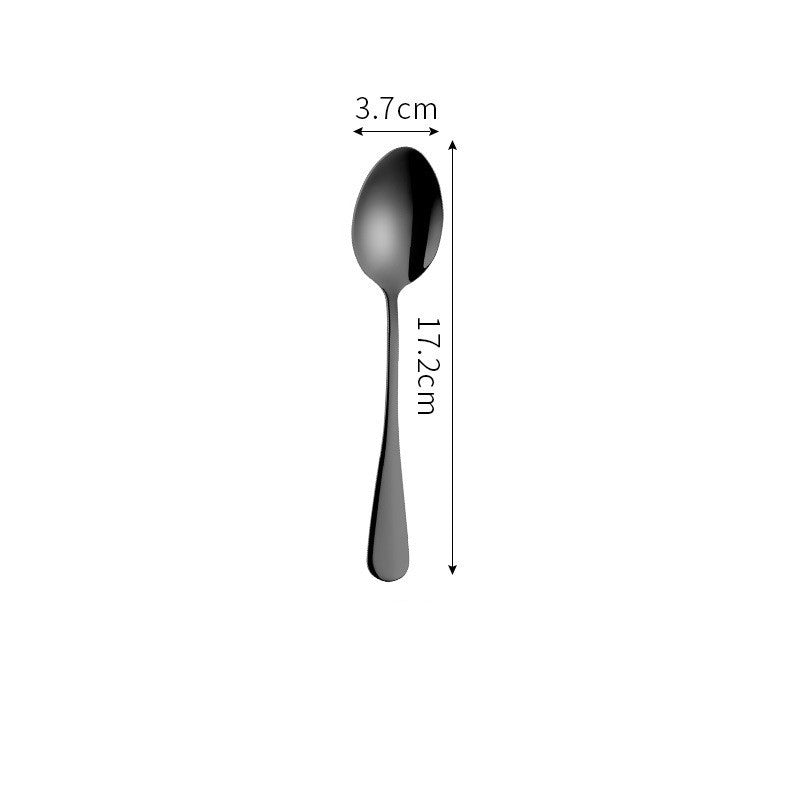 Stainless Steel Cutlery Set Titanium-Plated Black Four-Piece Cutlery