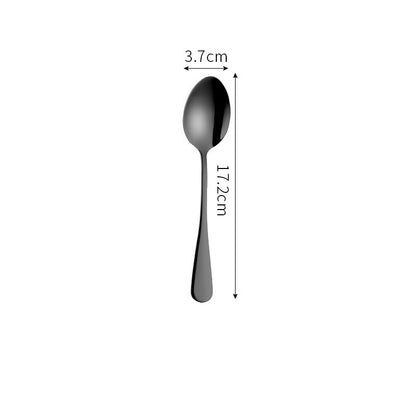 Stainless Steel Cutlery Set Titanium-Plated Black Four-Piece Cutlery