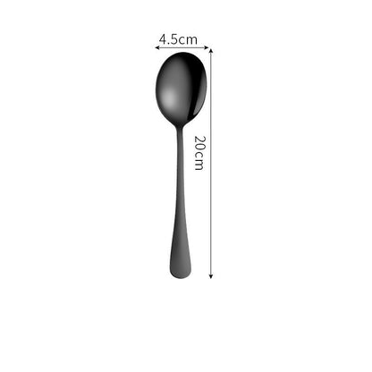 Stainless Steel Cutlery Set Titanium-Plated Black Four-Piece Cutlery