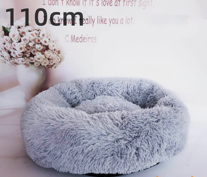 Cotton Pet Bed Winter Warm Sleeping Bed For Dogs Kennel Dog Round Cat Long Plush Puppy Cushion Mat Portable Cat Supplies