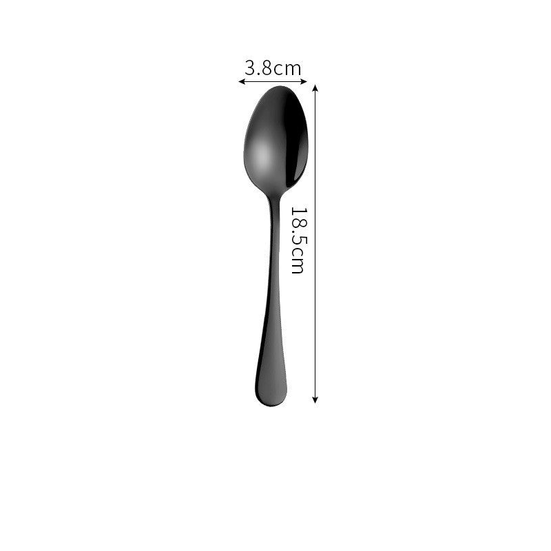 Stainless Steel Cutlery Set Titanium-Plated Black Four-Piece Cutlery