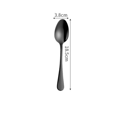 Stainless Steel Cutlery Set Titanium-Plated Black Four-Piece Cutlery