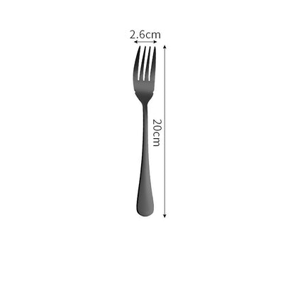 Stainless Steel Cutlery Set Titanium-Plated Black Four-Piece Cutlery