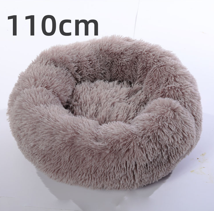 Cotton Pet Bed Winter Warm Sleeping Bed For Dogs Kennel Dog Round Cat Long Plush Puppy Cushion Mat Portable Cat Supplies