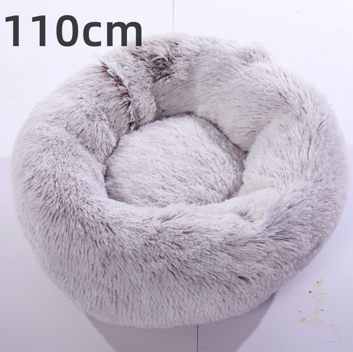 Cotton Pet Bed Winter Warm Sleeping Bed For Dogs Kennel Dog Round Cat Long Plush Puppy Cushion Mat Portable Cat Supplies