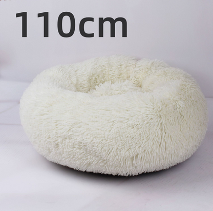 Cotton Pet Bed Winter Warm Sleeping Bed For Dogs Kennel Dog Round Cat Long Plush Puppy Cushion Mat Portable Cat Supplies