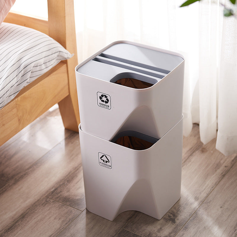 Kitchen Trash Can Recycle Bin Stacked Sorting Trash Bin Household Dry And Wet Separation Waste Bin Rubbish Bin for Bathroom